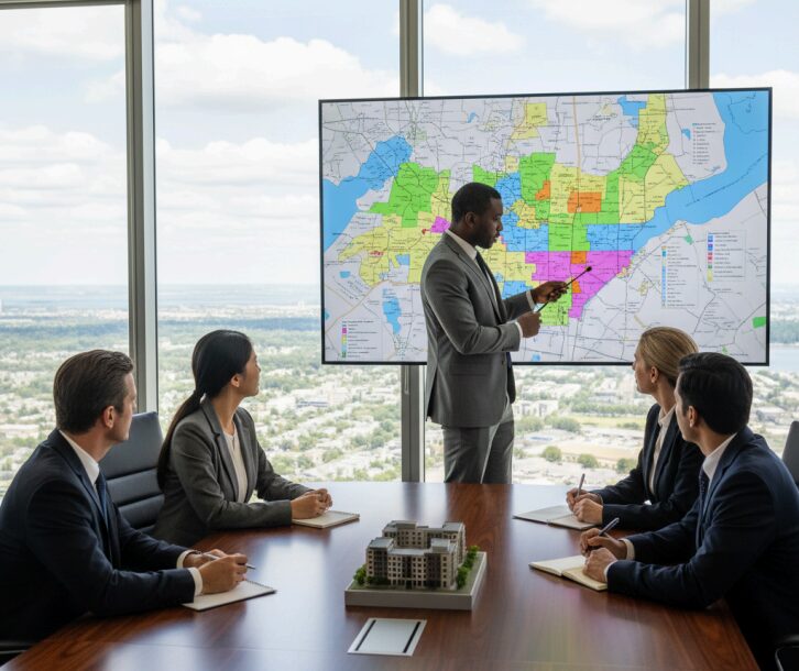 What are the zoning regulations for commercial spaces in Suffolk County?