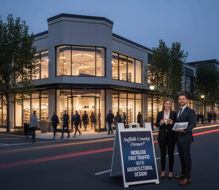 How can a retail store architect help increase foot traffic in my Suffolk
County business?