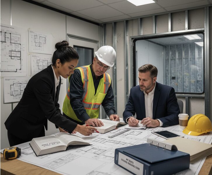 What are the building codes for office interior renovations in Suffolk
County?