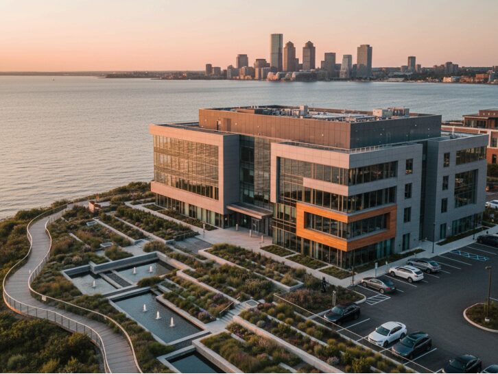 What are the current commercial property design trends in Suffolk
County?